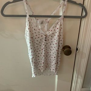 Flower cropped tank top